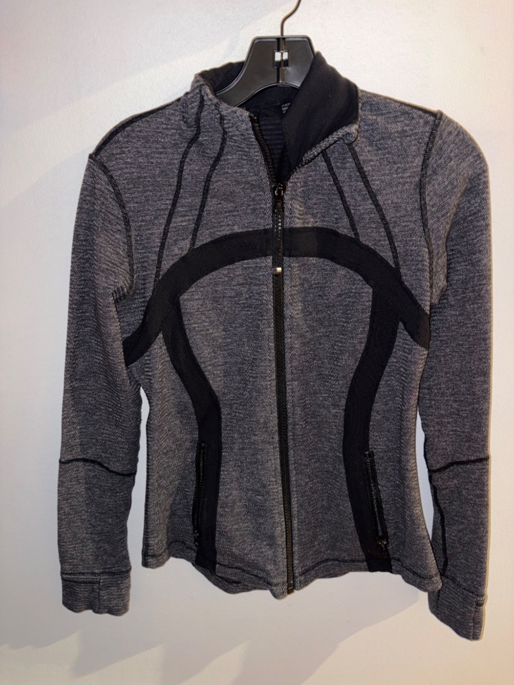 Lululemon Forme Jacket II Heathered Black Charcoal Grey Full Zip Size 8